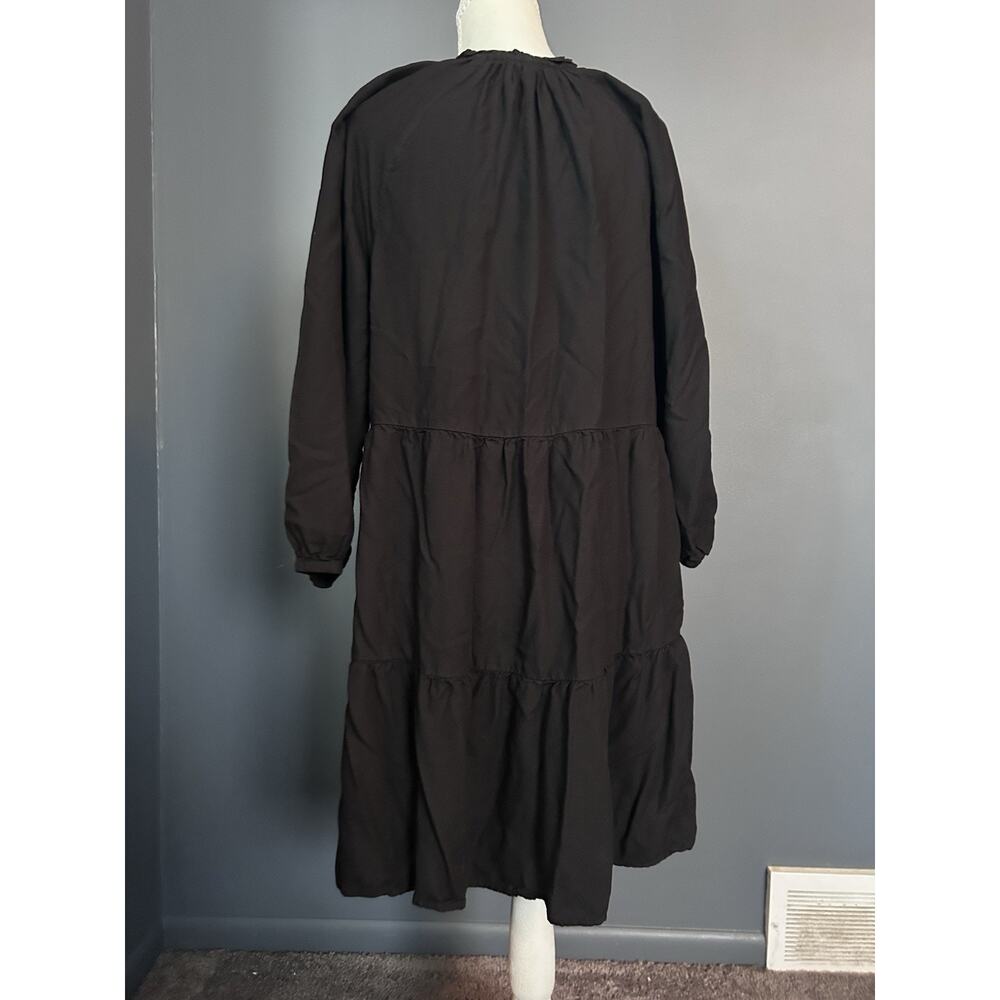 The Drop Women's Caralynmirand Ruffle-Neck Tiered Mini Dress Large Minimalist - Picture 2 of 7